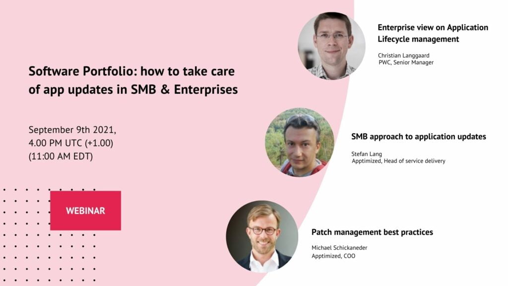 Software Portfolio how to take care of app updates in SMB & Enterprises webinar